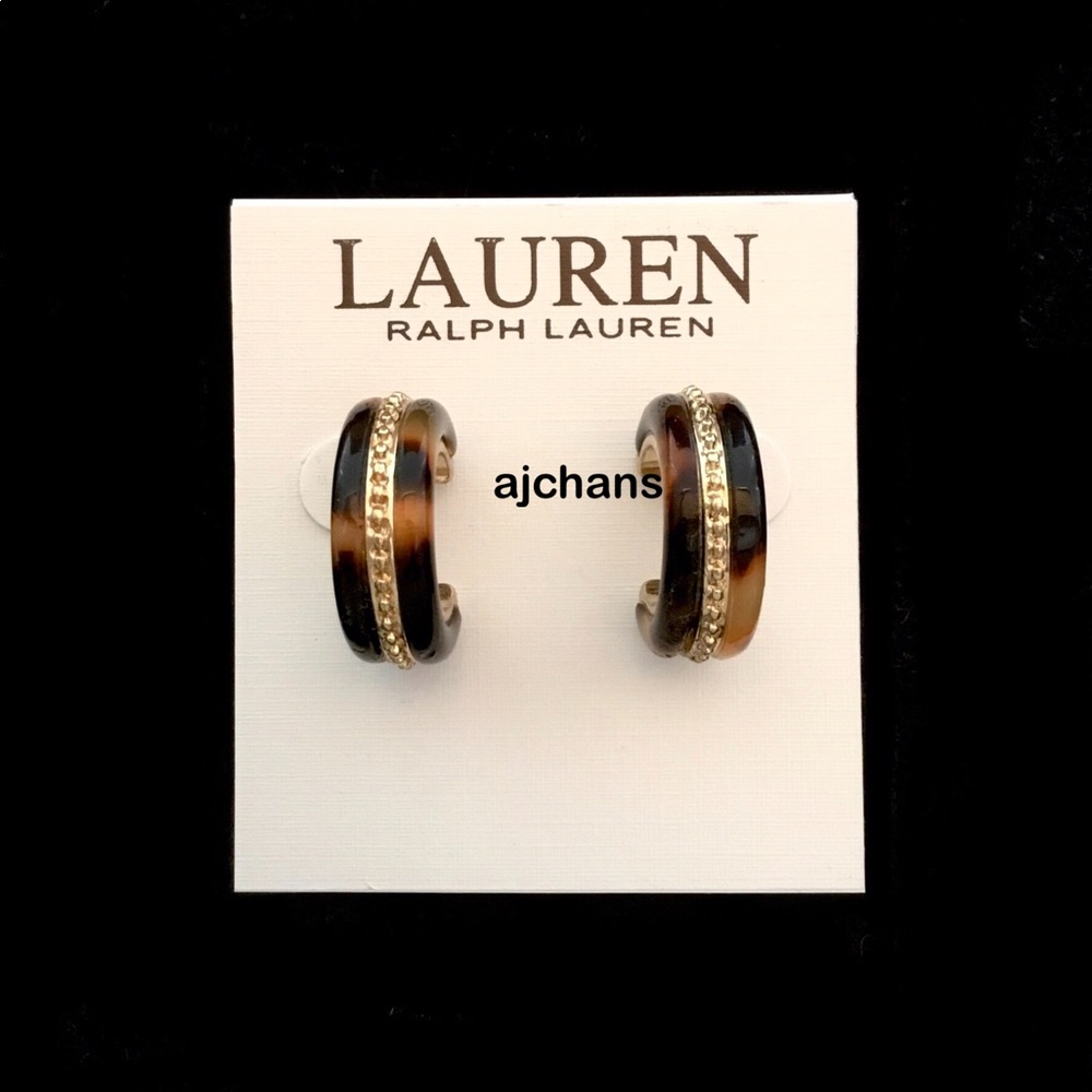 Lauren Ralph Lauren Tortoise Small Hoop Earrings